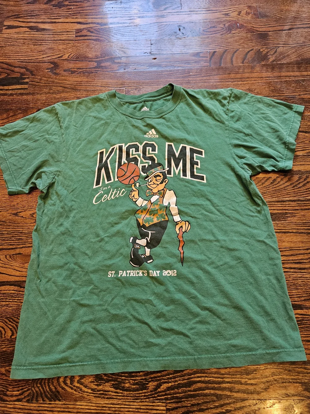 Adidas Green 'Kiss Me I'm a Celtic' St. Patrick's Day Tee